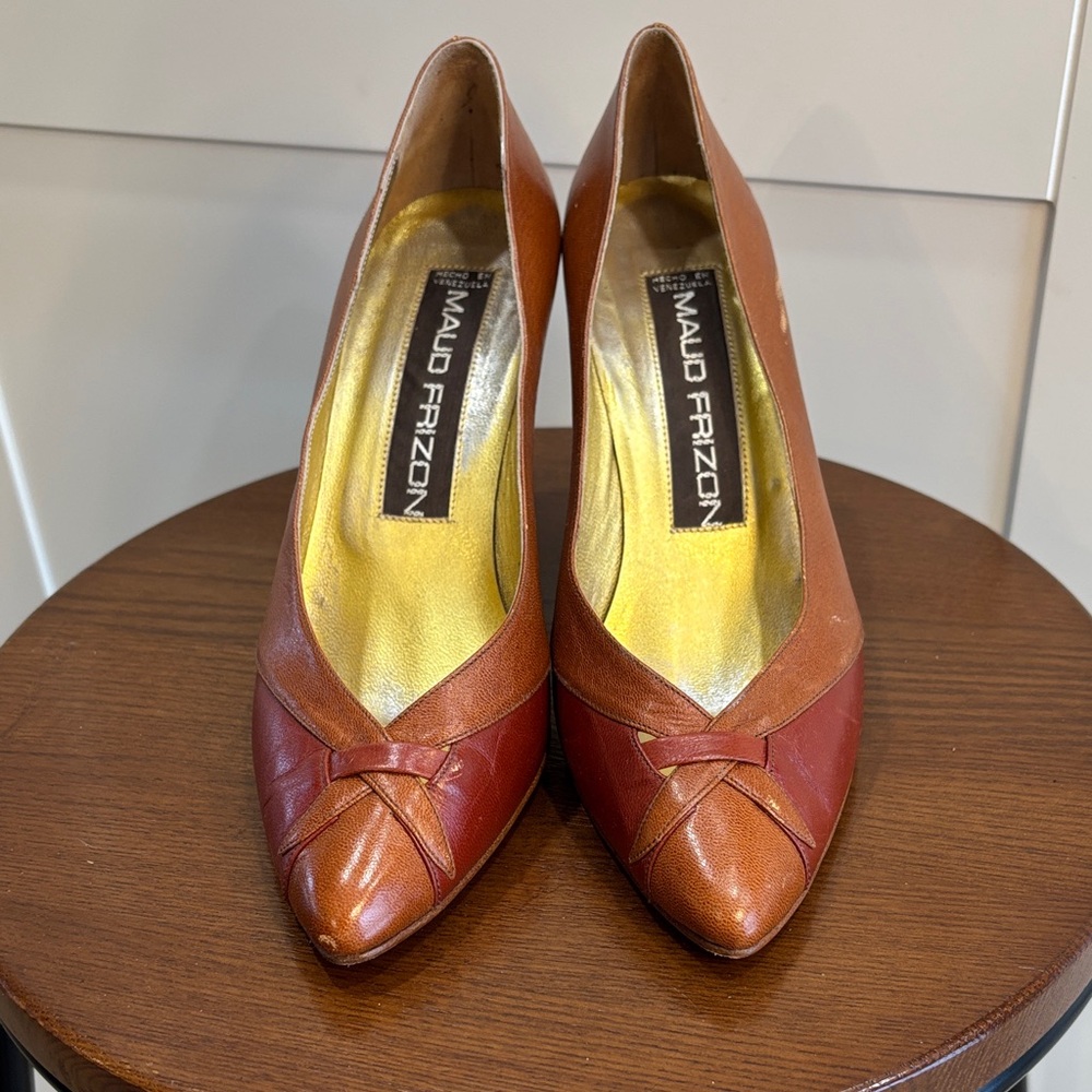 Maud Frizon Women's Two-Tone Leather Heels